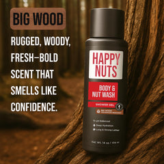 HAPPY NUTS Grand Bois parfum santal : parfum chaleureux et vétiver.
