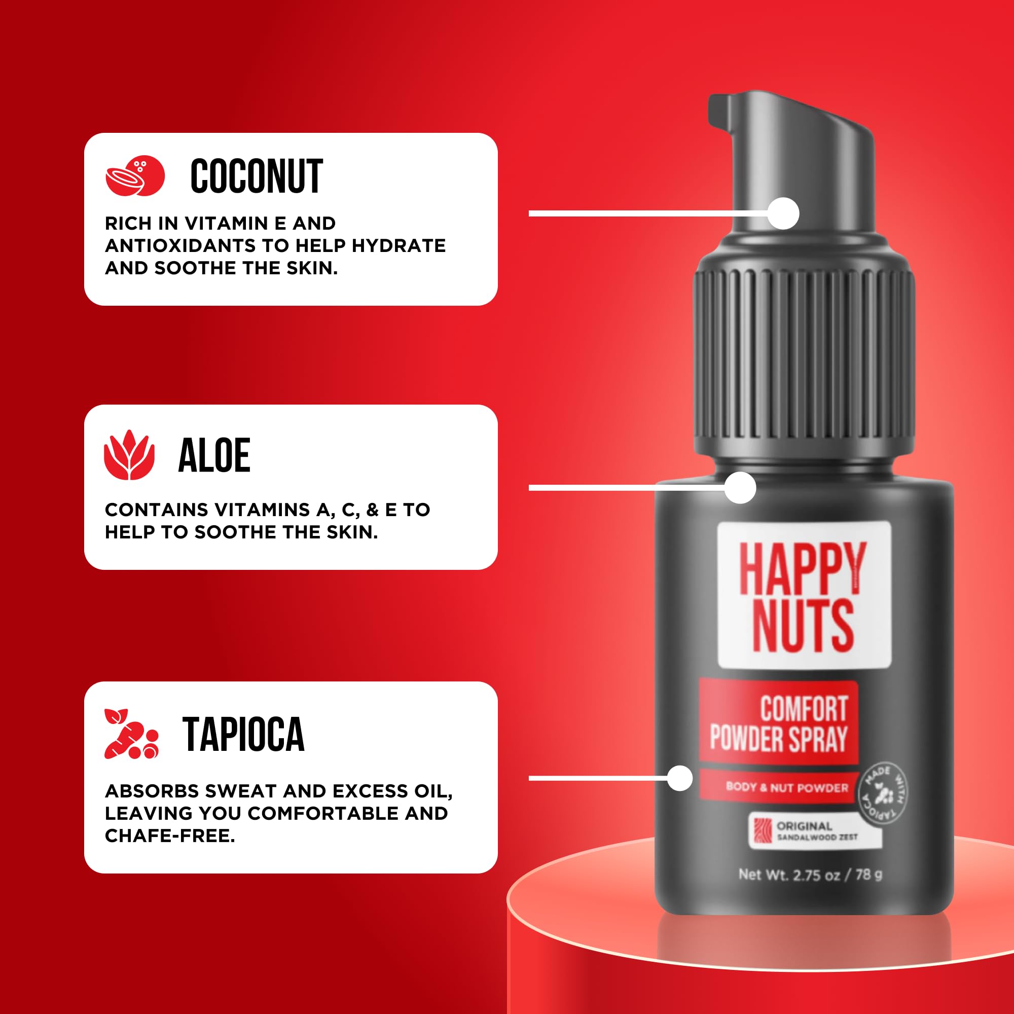 Happy Nuts Sans Talc Aluminium: formule douce pour zones sensibles.