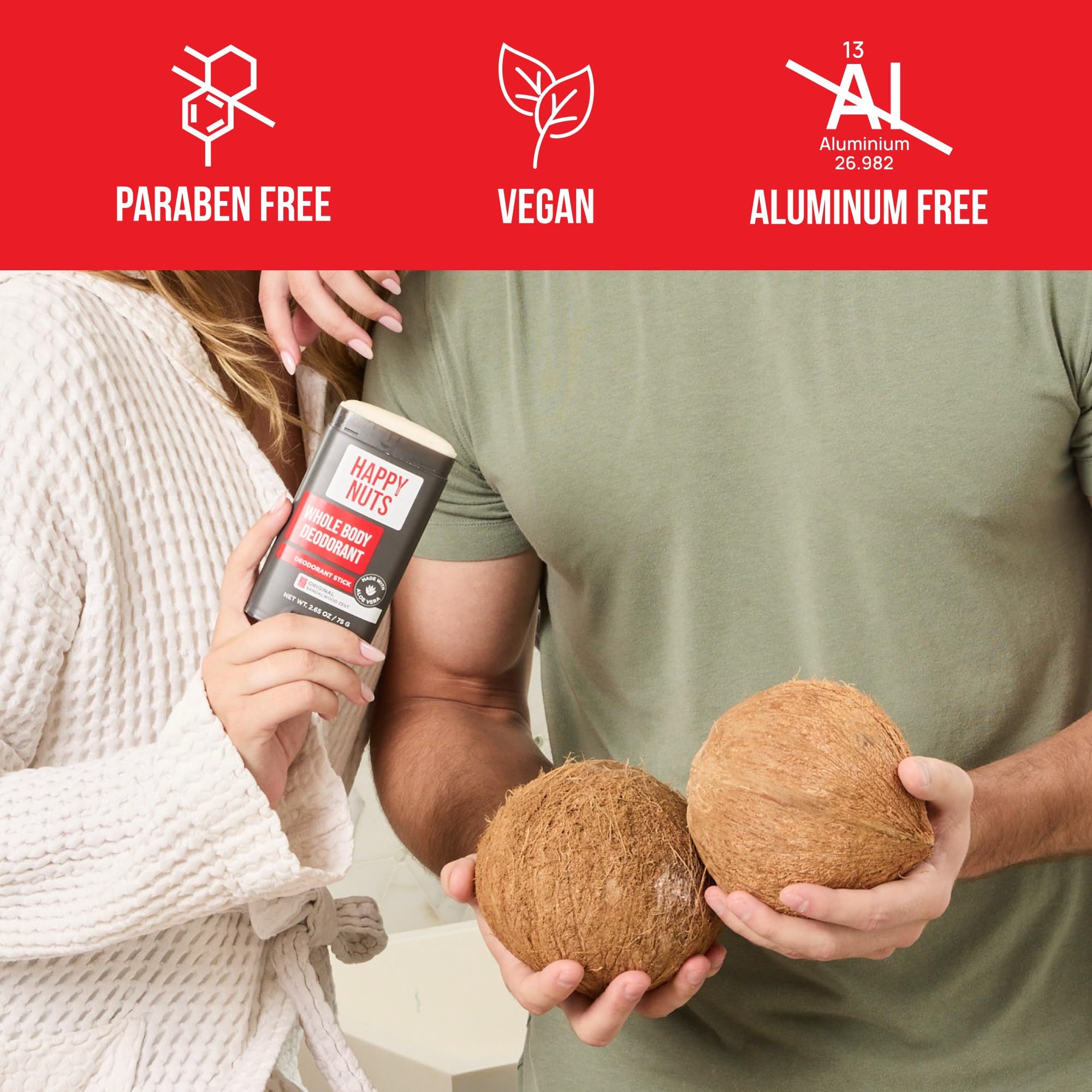 Produit végan et sans cruauté envers les animaux par Happy Nuts.