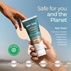 Happy Ocean SPF45 teinté: protection durable pour le corps en extérieur.