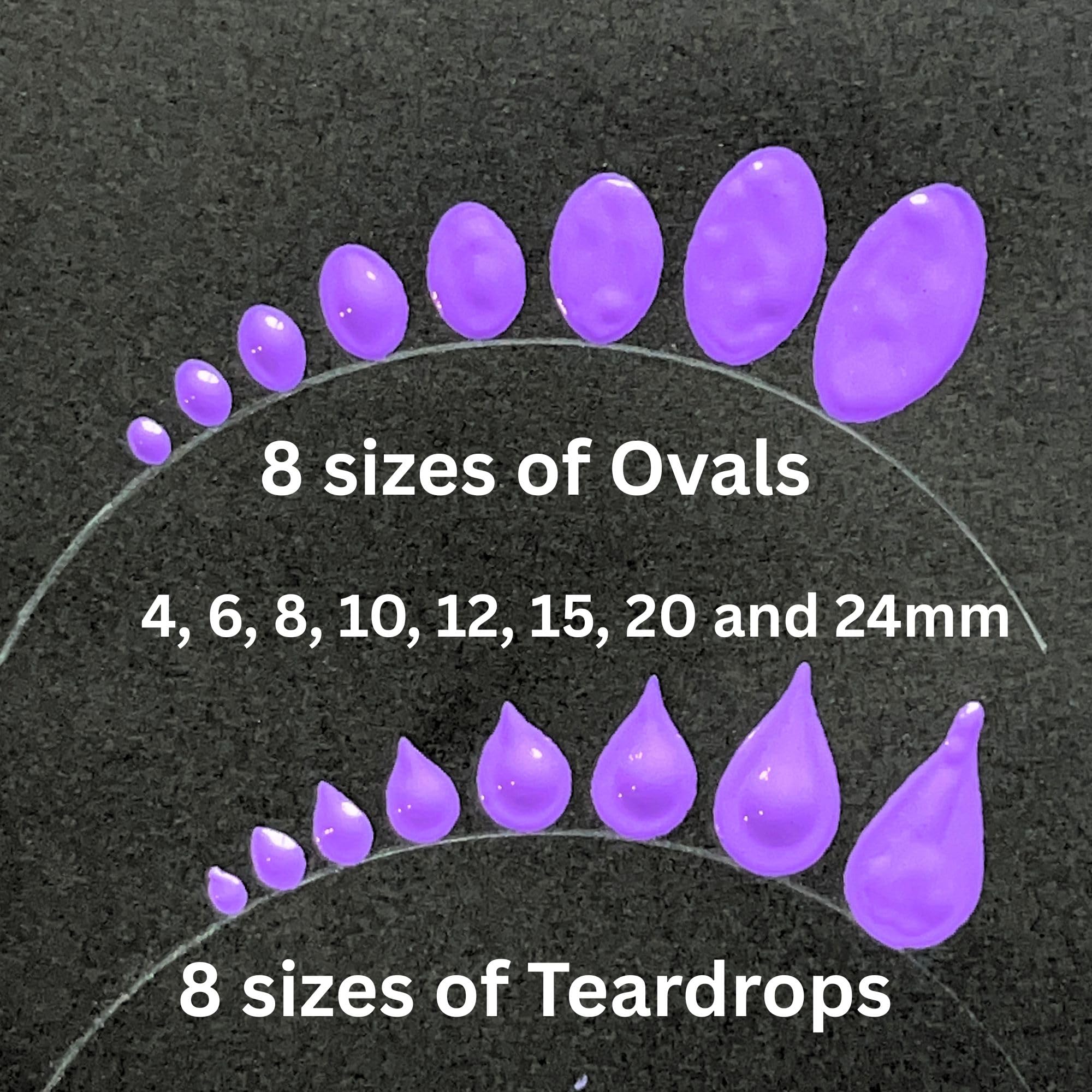Happy Dotting Company – ensemble de 8 tailles ovales pour la créativité.