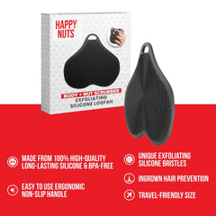HAPPY NUTS brosse silicone-corps-poignee-antiglisse: adhérence fiable sous la mousse