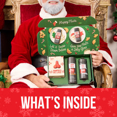 Coffret cadeau Happy Nuts pour homme, ensemble complet pour les fêtes.