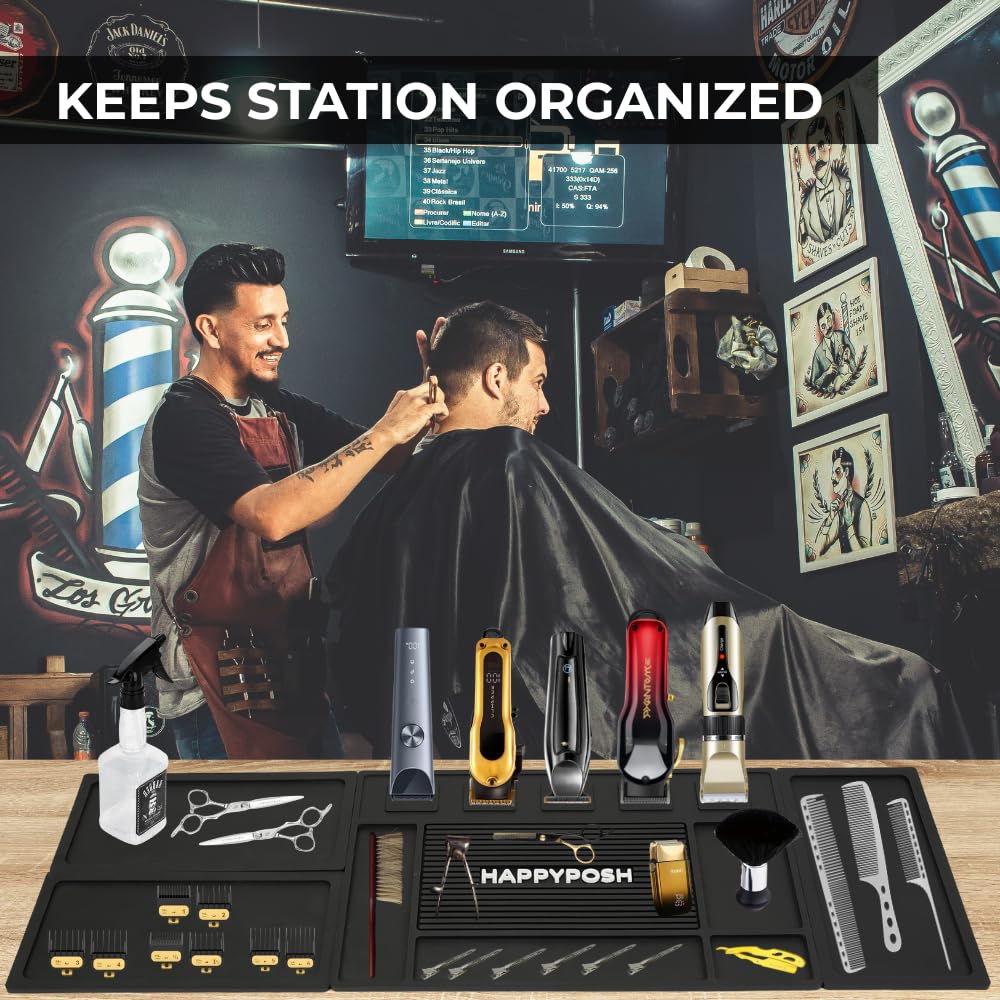 HAPPYPOSH support-accessoires-barbier : rangement rapide pour clips et lames.