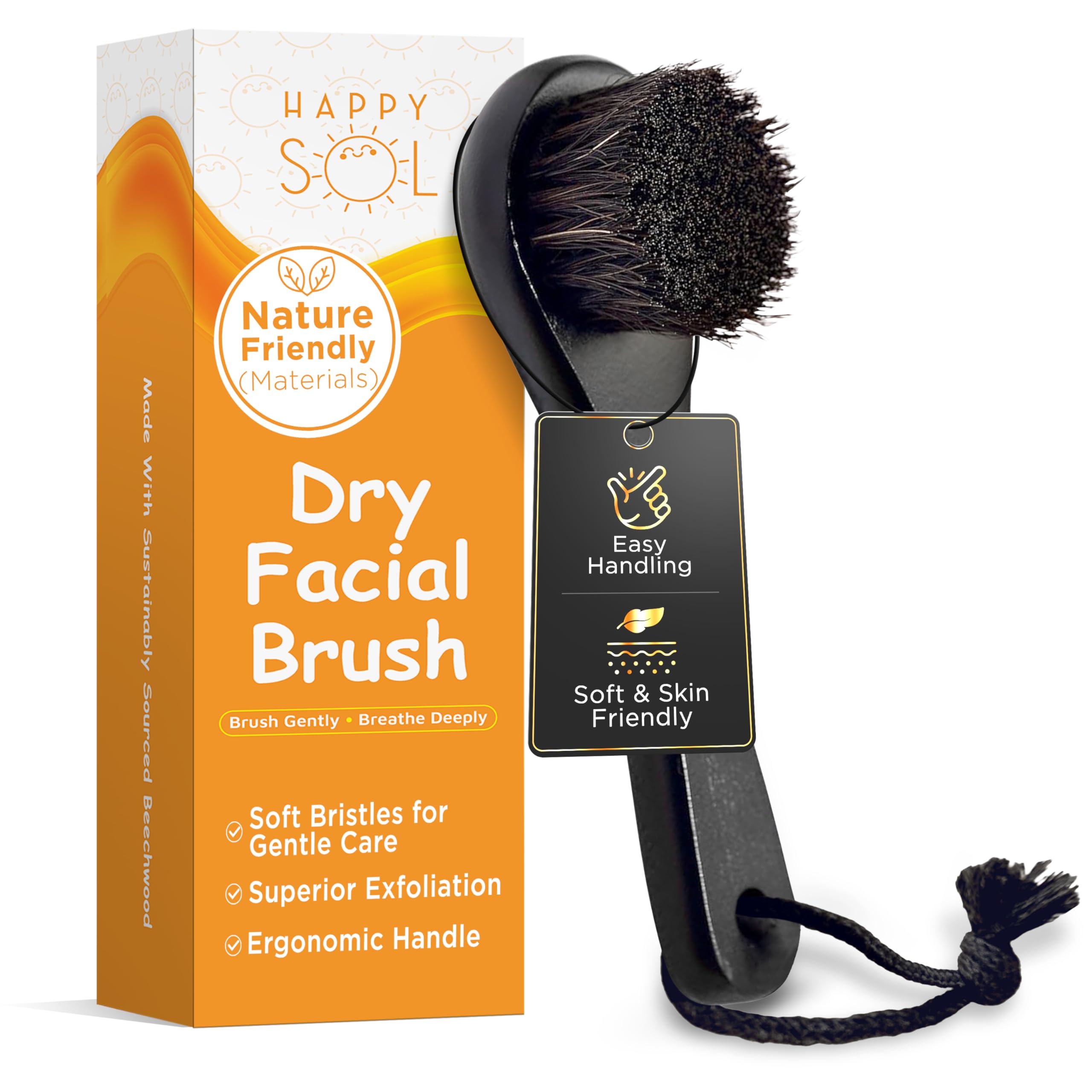 Happy Sol brosse visage sèche avec drainage lymphatique favorisant la circulation
