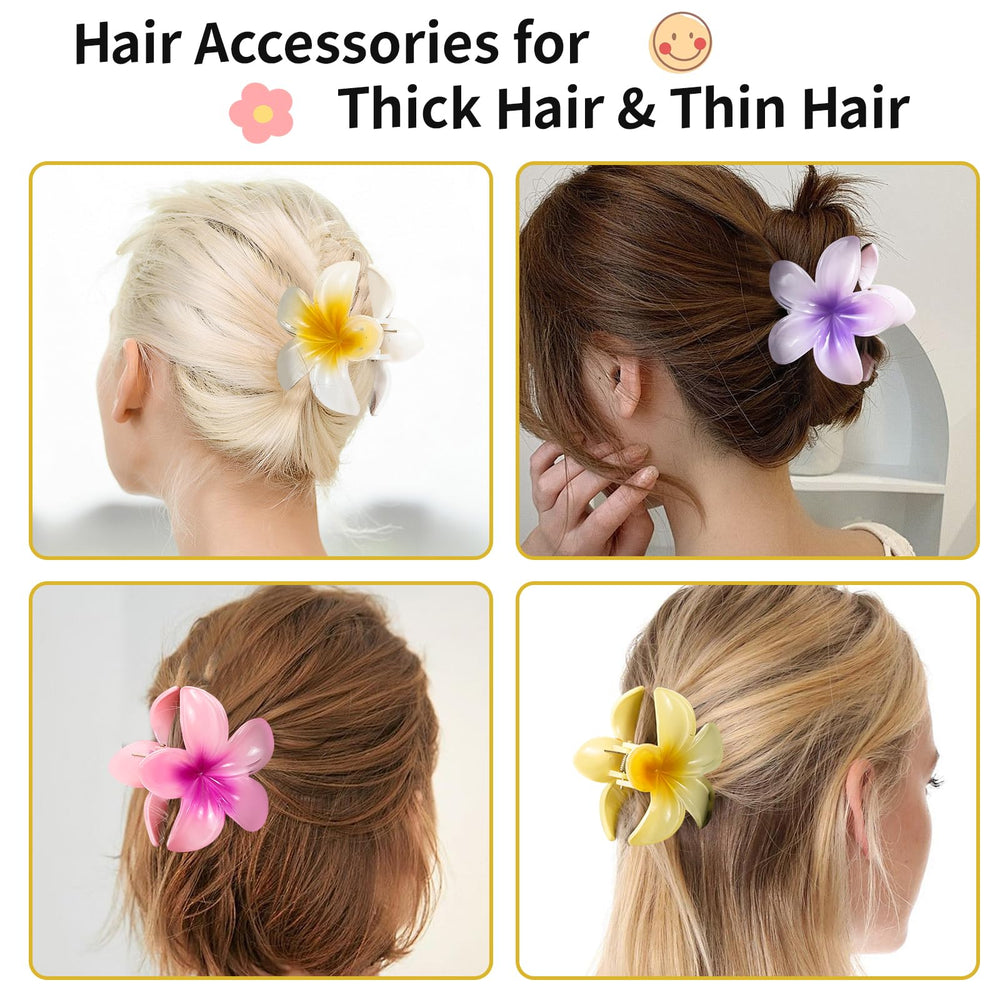 Pinces cheveux HapTime Plumeria jaune, ambiance tropicale pour tous types de cheveux