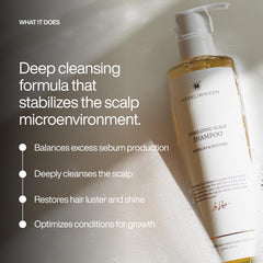 Harklinikken Shampooing Stabilisant – mousse onctueuse purifie sans dessécher.