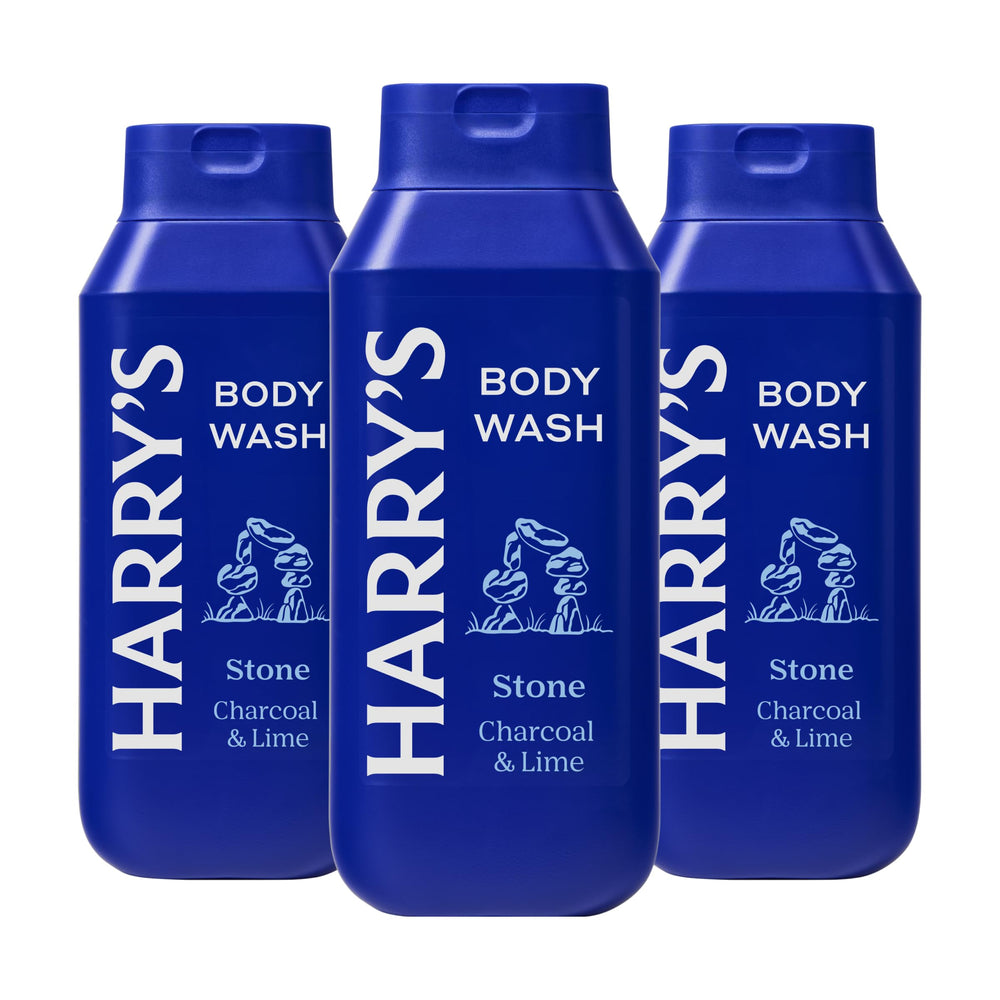 Harry's gel douche Stone : bouteille et mousse riche pour peau douce.