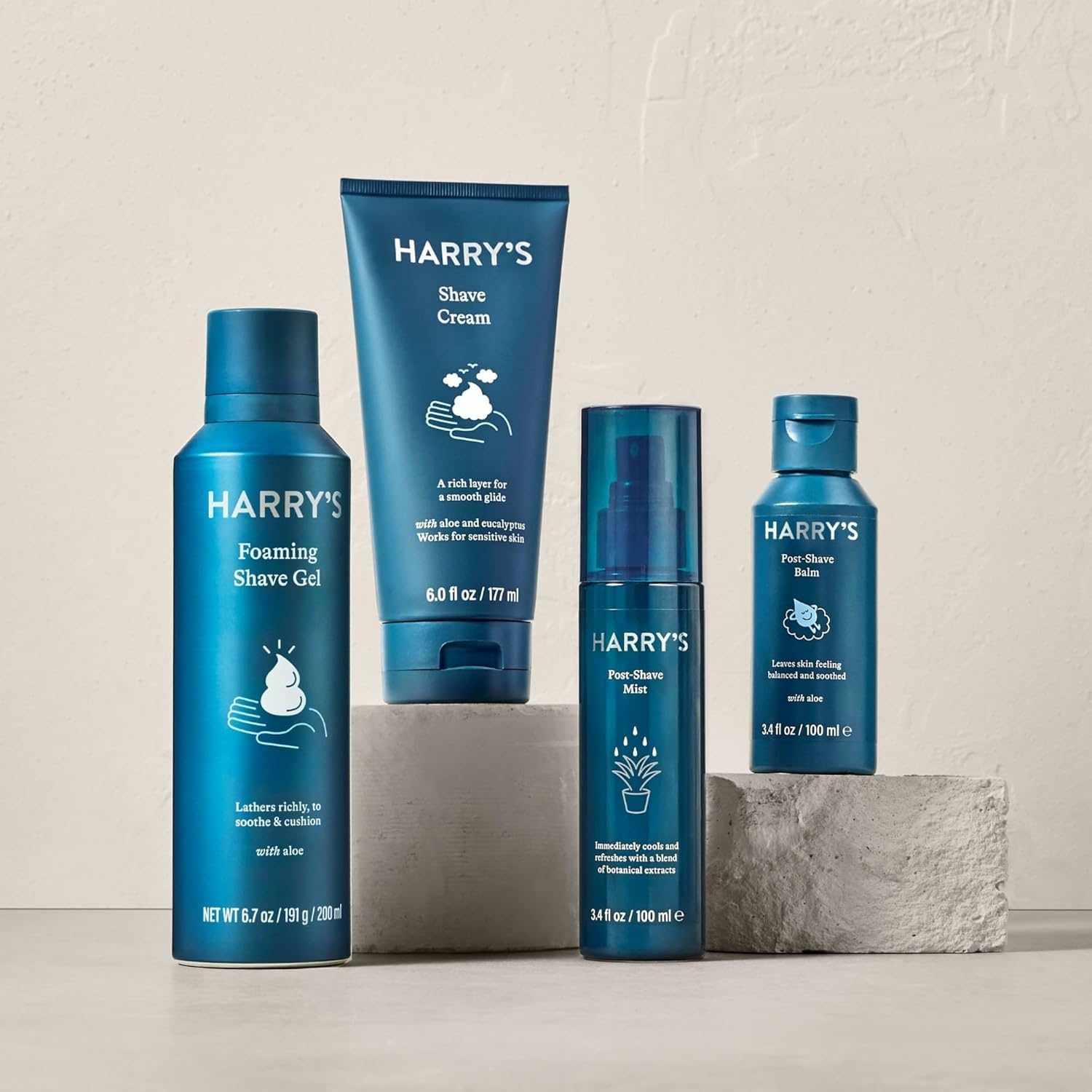 Harry's crème de rasage, menthe et eucalyptus, sensation rafraîchissante.
