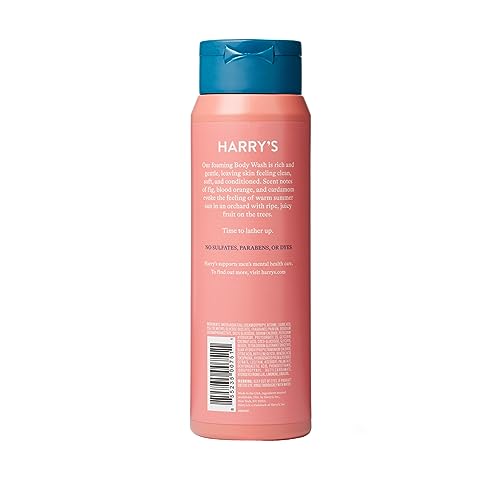Gel douche figue Harry's, mousse crémeuse qui nettoie sans dessécher.
