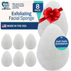 HartFelt éponge visage goutte ensemble 8 pièces pour démaquillage et exfoliation