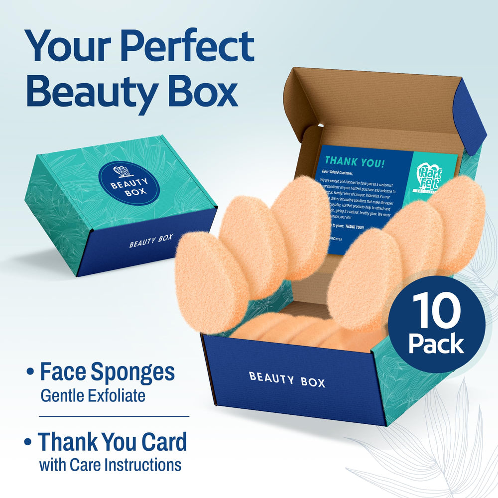 Kit HartFelt soin visage, éponges exfoliantes pour un teint frais.