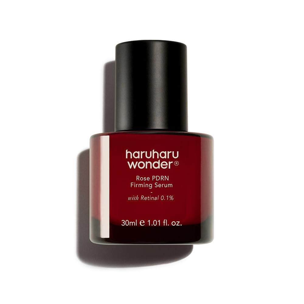 HARUHARU Wonder Rose PDRN Sérum – flacon, idéal pour une routine nocturne rafraîchissante.