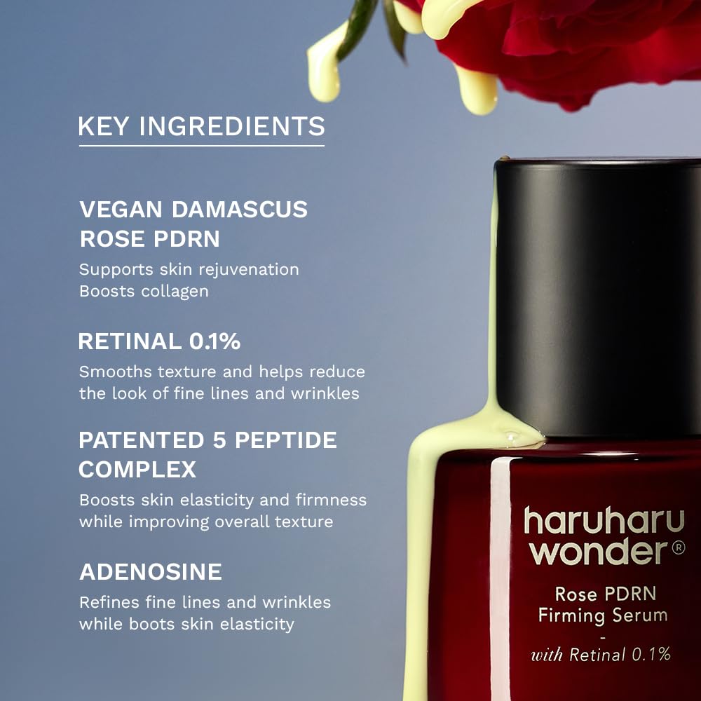 HARUHARU Wonder Rose PDRN Sérum – texture crème satinée qui glisse sans laisser de film gras.