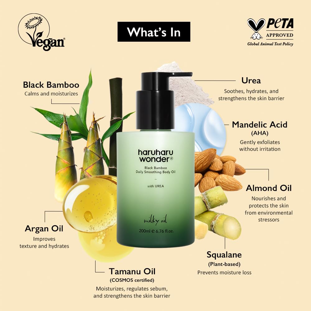 HARUHARU Wonder Bambou Noir – texture lait hydratante et légère.