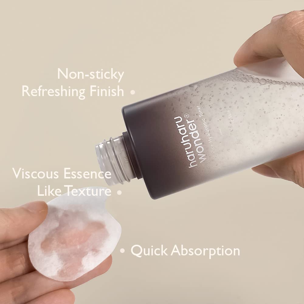 HARUHARU Wonder Toner, acide hyaluronique pour une hydratation durable.