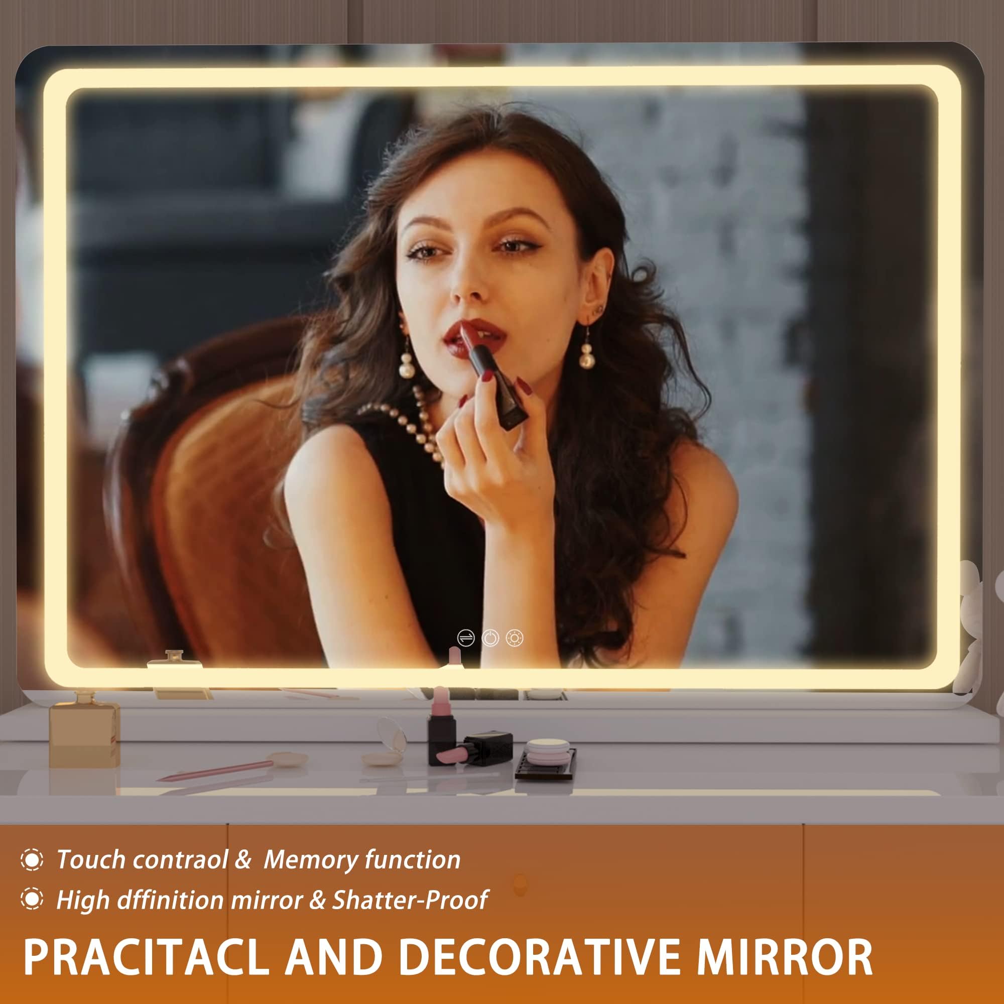 Hasipu miroir mural ou table 2en1, installation flexible