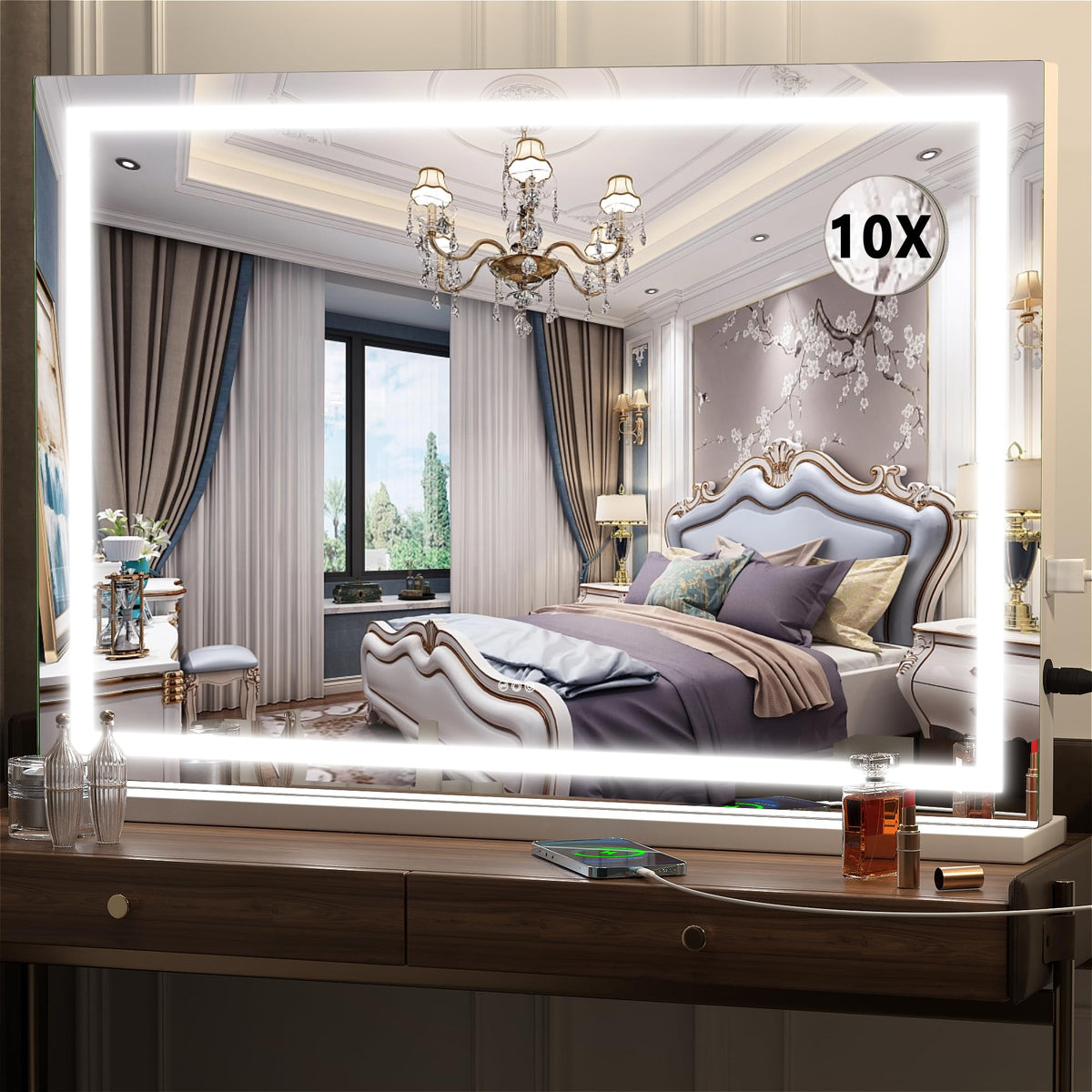 Hasipu Miroir Vanité lumière dimmable pour maquillage précis