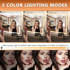 Hasipu Miroir Vanité mode couleur triple pour ambiances lumineuses