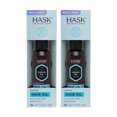 Huile réparatrice HASK Argan, bouteille pompe pour brillance et contrôle des frisottis