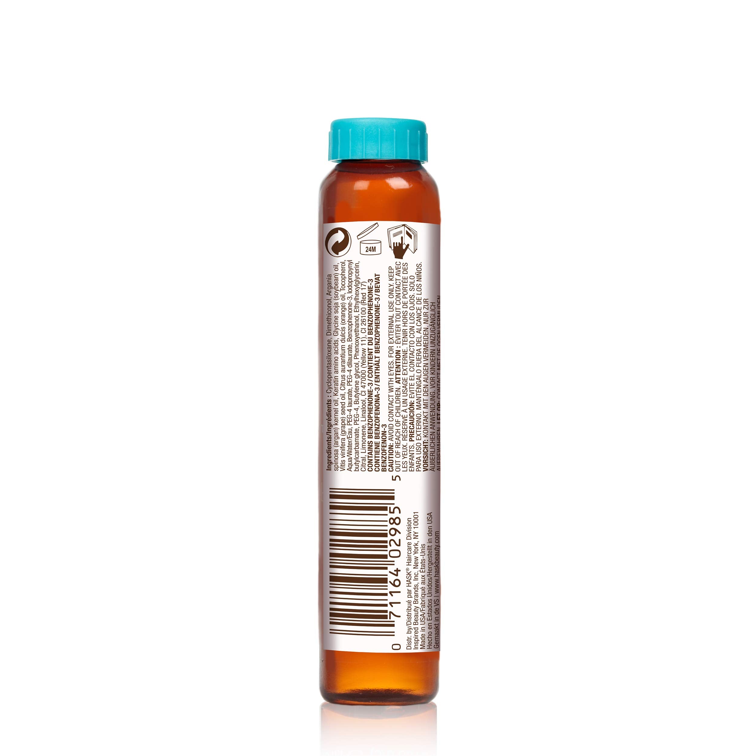HASK huile d’argan réparatrice, bouteille pratique favorisant douceur et brillance.