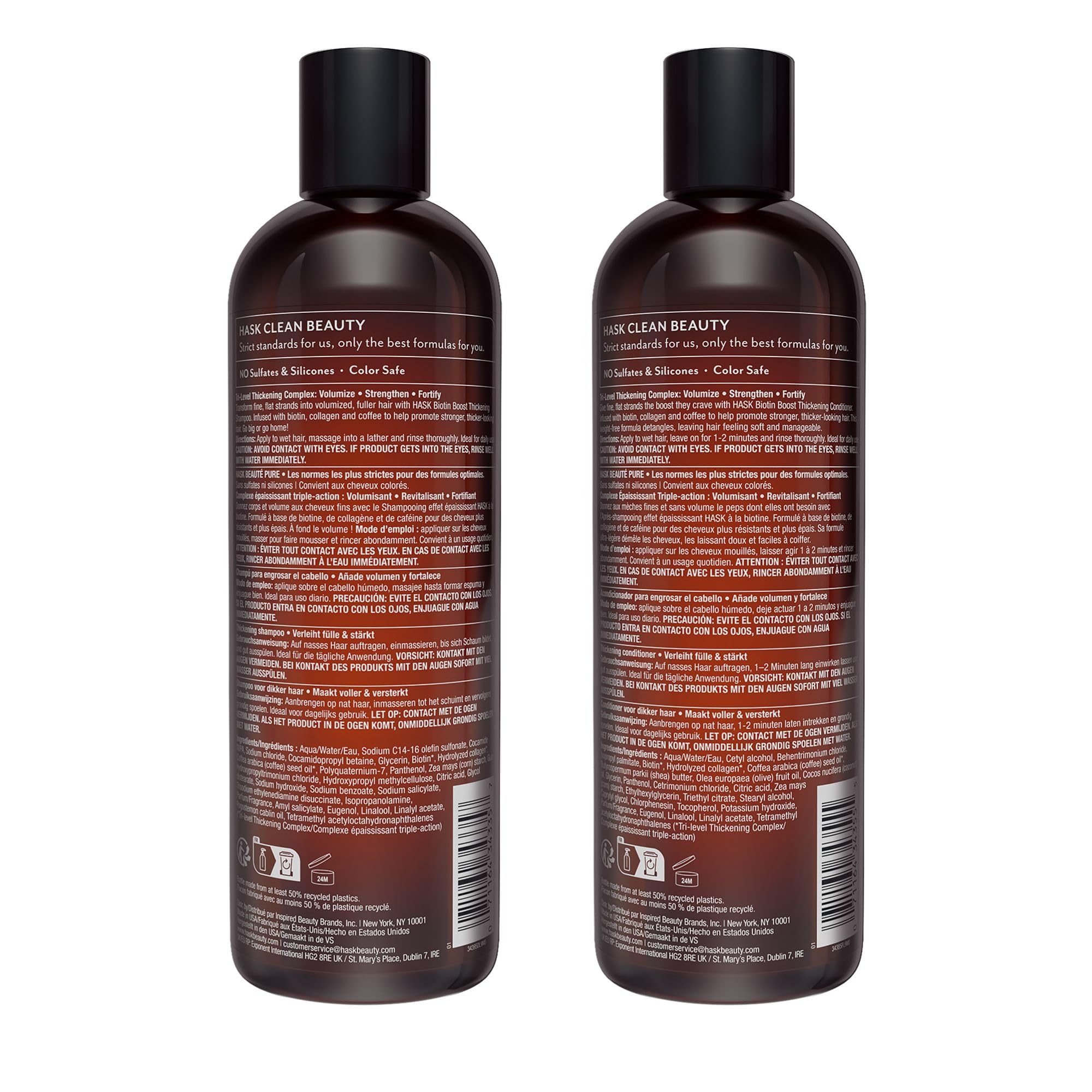 Étiquette indiquant une compatibilité couleur et absence de gluten.