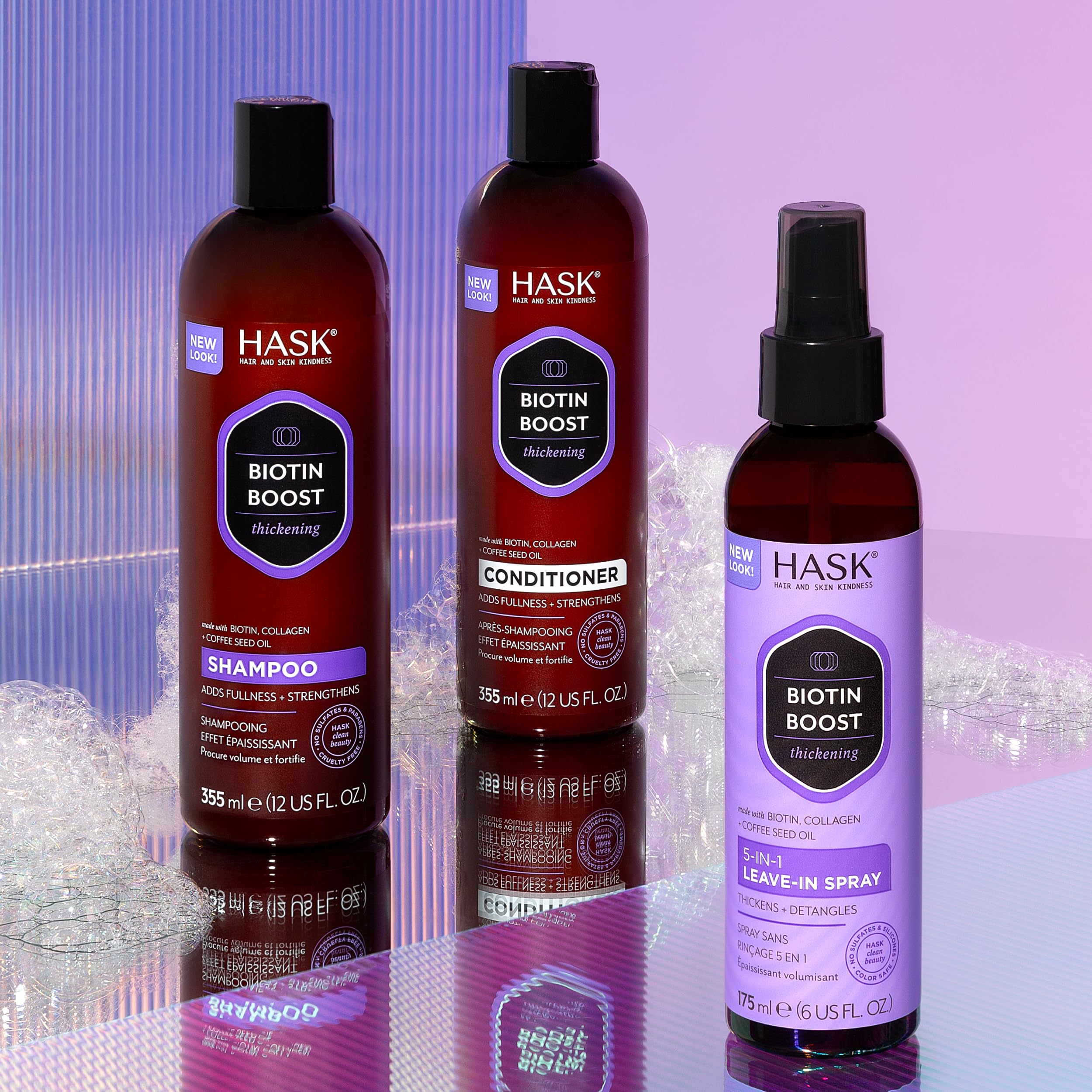 Sans parabènes dans la formule Biotin Boost pour cheveux sensibles.