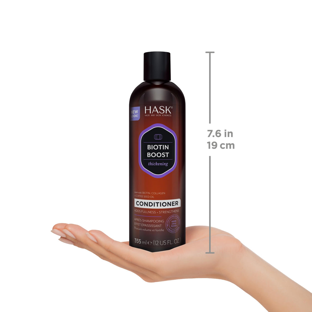 Formule sans sulfates dans le shampooing et l’après-shampooing Biotin Boost.