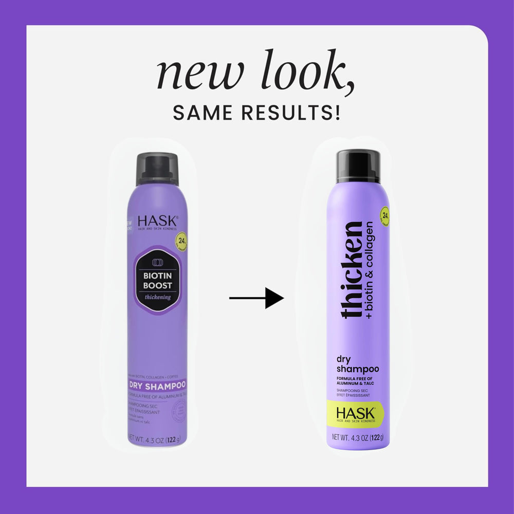 HASK Biotin Boost – spray appliqué sur le cuir chevelu pour ajouter du volume.