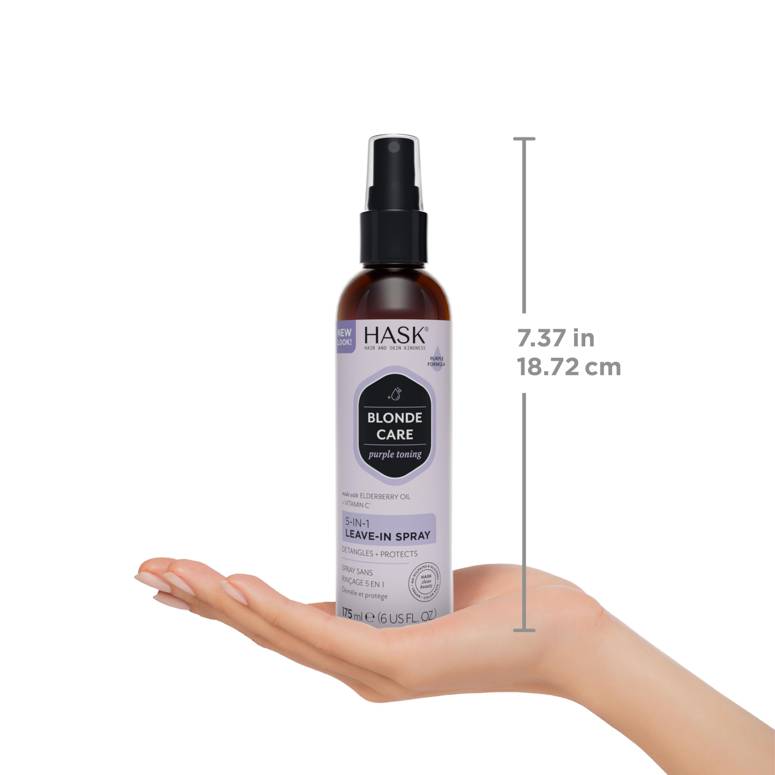HASK Blond Care 5-en-1 idéal pour cheveux blonds colorés et entretien des reflets.