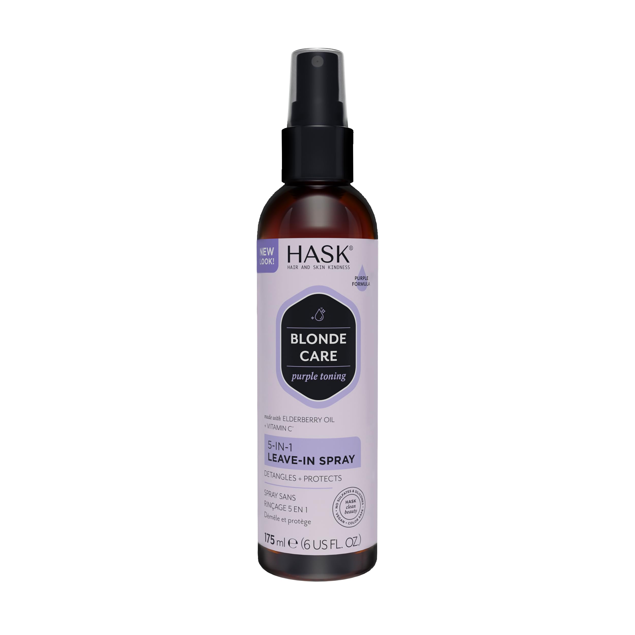 HASK Blond Care 5-en-1 spray-bouteille, démêlage et brillance faciles.