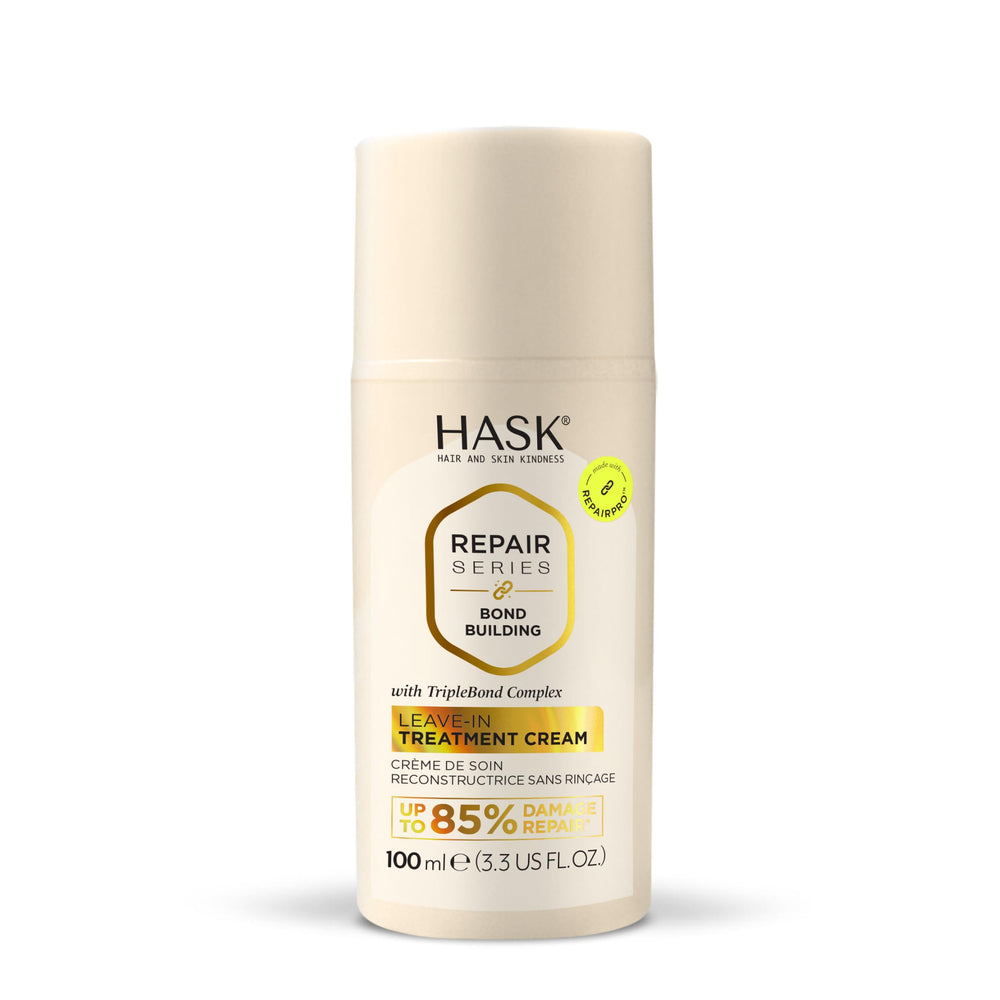 Soin sans rinçage HASK, flacon à l’huile d’argan, hydrate et démêle les cheveux.