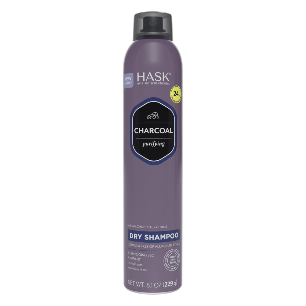 Bouteille de Shampoing Sec Purifiant au Charbon HASK prête à une utilisation rafraîchissante