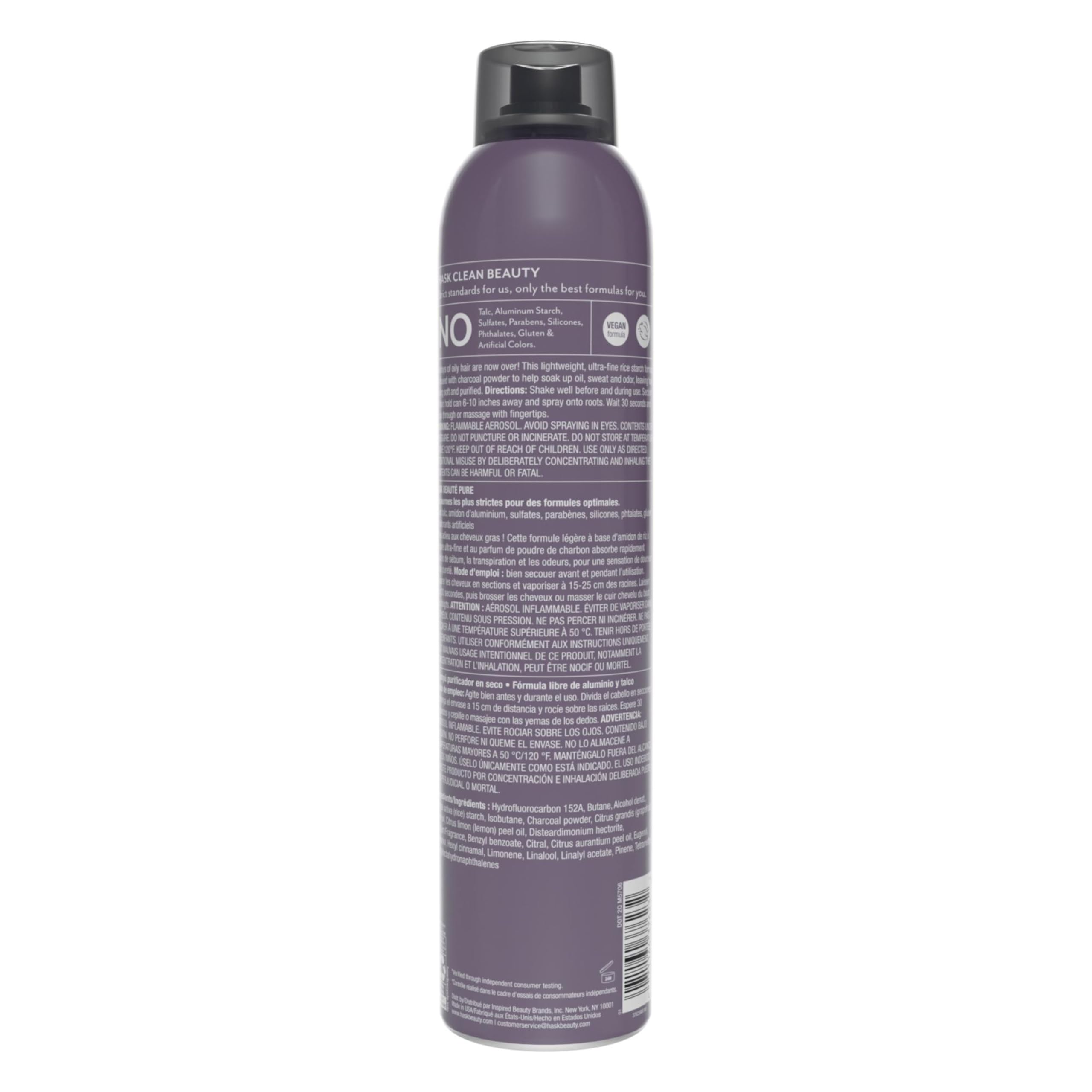 Mode d’emploi du Shampoing Sec purifiant au charbon HASK
