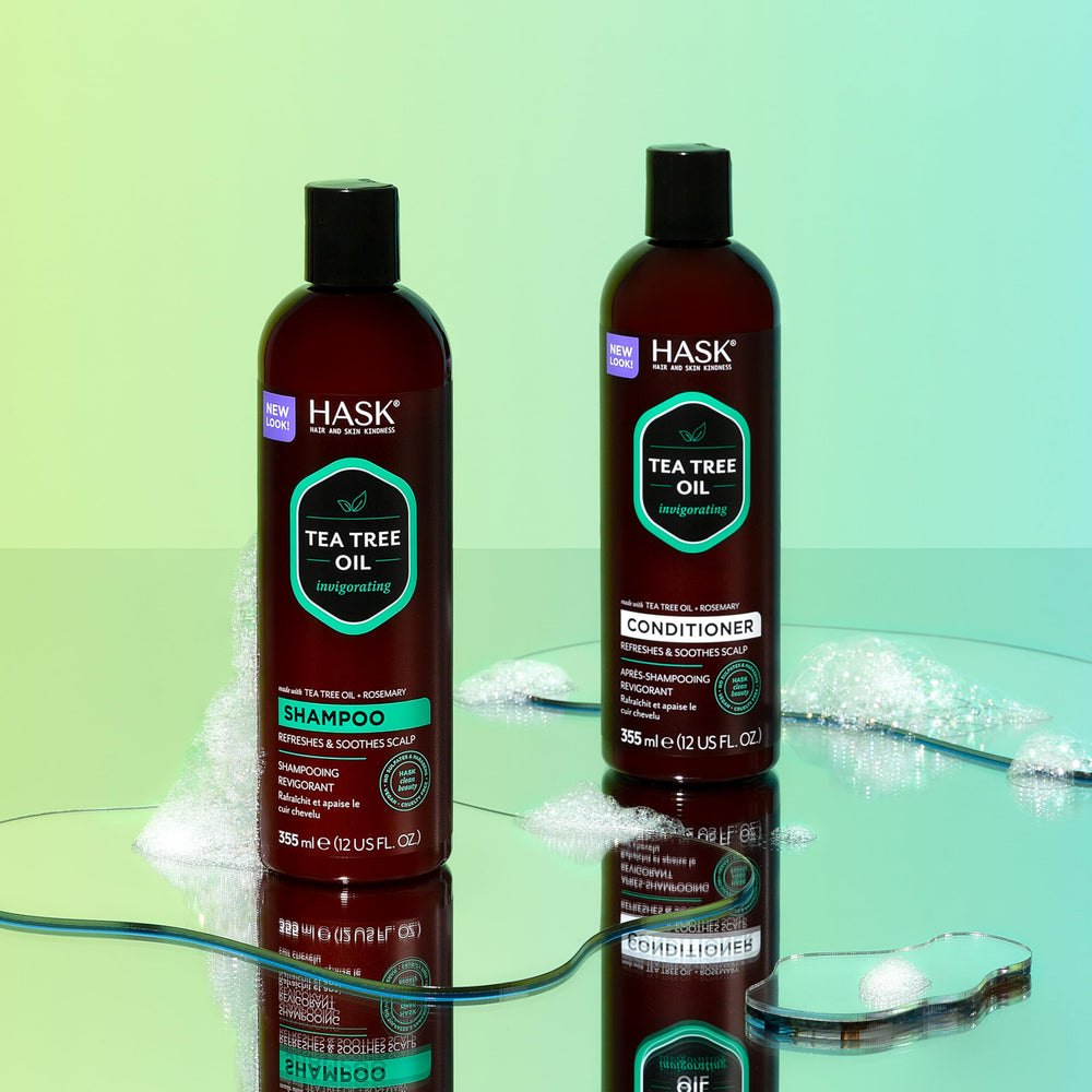 Cheveux doux et brillants après l’application du duo HASK.