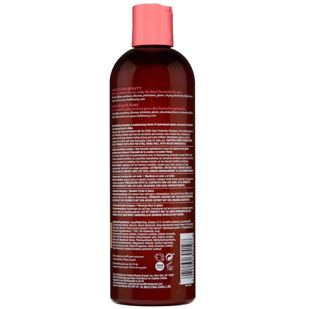 Flacon pratique HASK Color Care sur l’emballage, pratique pour la routine quotidienne.