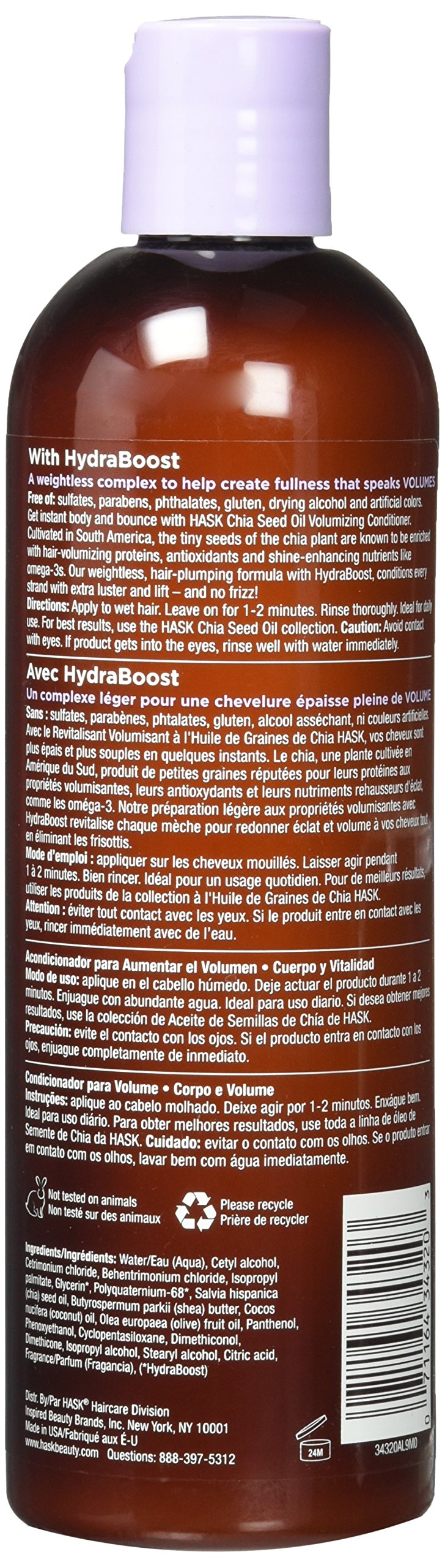 Graines de chia visibles, ingrédient clé du conditionneur HASK.