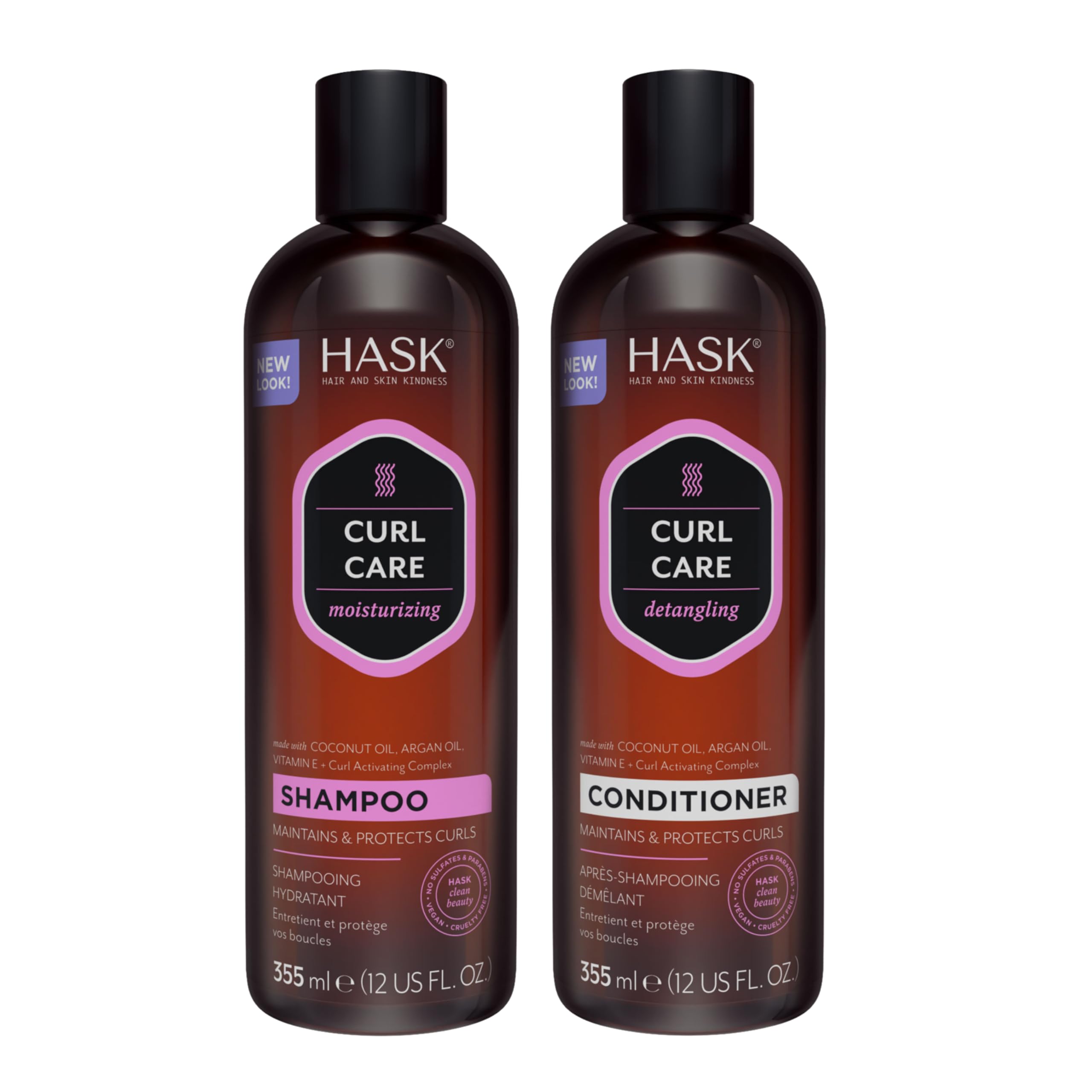 HASK Curl Care Shampoo flacon – nettoie en douceur pour boucles hydratées et définies.