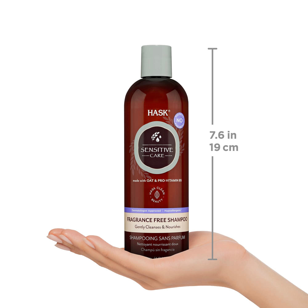 Formule hypoallergénique HASK sans sulfates ni parabènes.