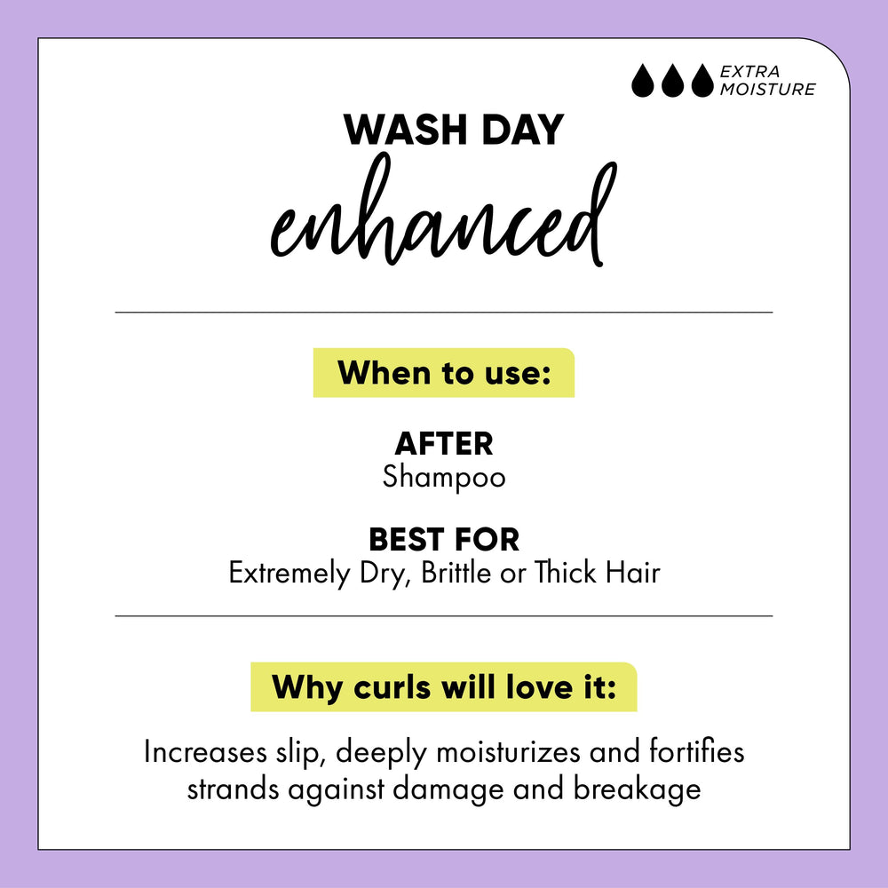 Formule vegan sans sulfates respectant les cheveux texturés.