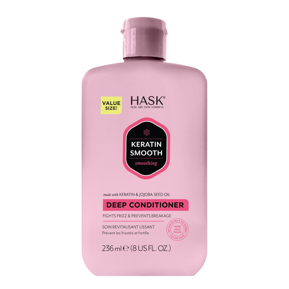 HASK Keratin Smoothing - bouteille prête à l’emploi, cheveux brillants et sans frisottis.