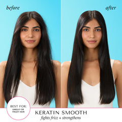 Kit Shampoing et Après-shampoing HASK Keratine Lissante, emballage soigné.