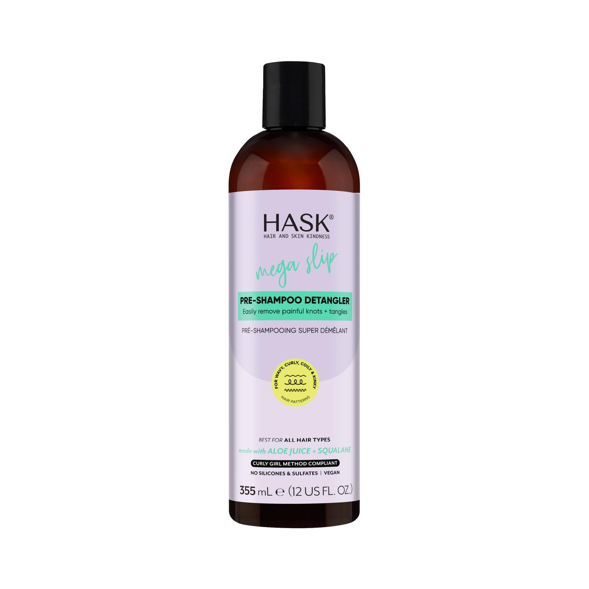 HASK Mega Slip – Bouteille du pré-shampoing avec démêlage facilité et douceur.