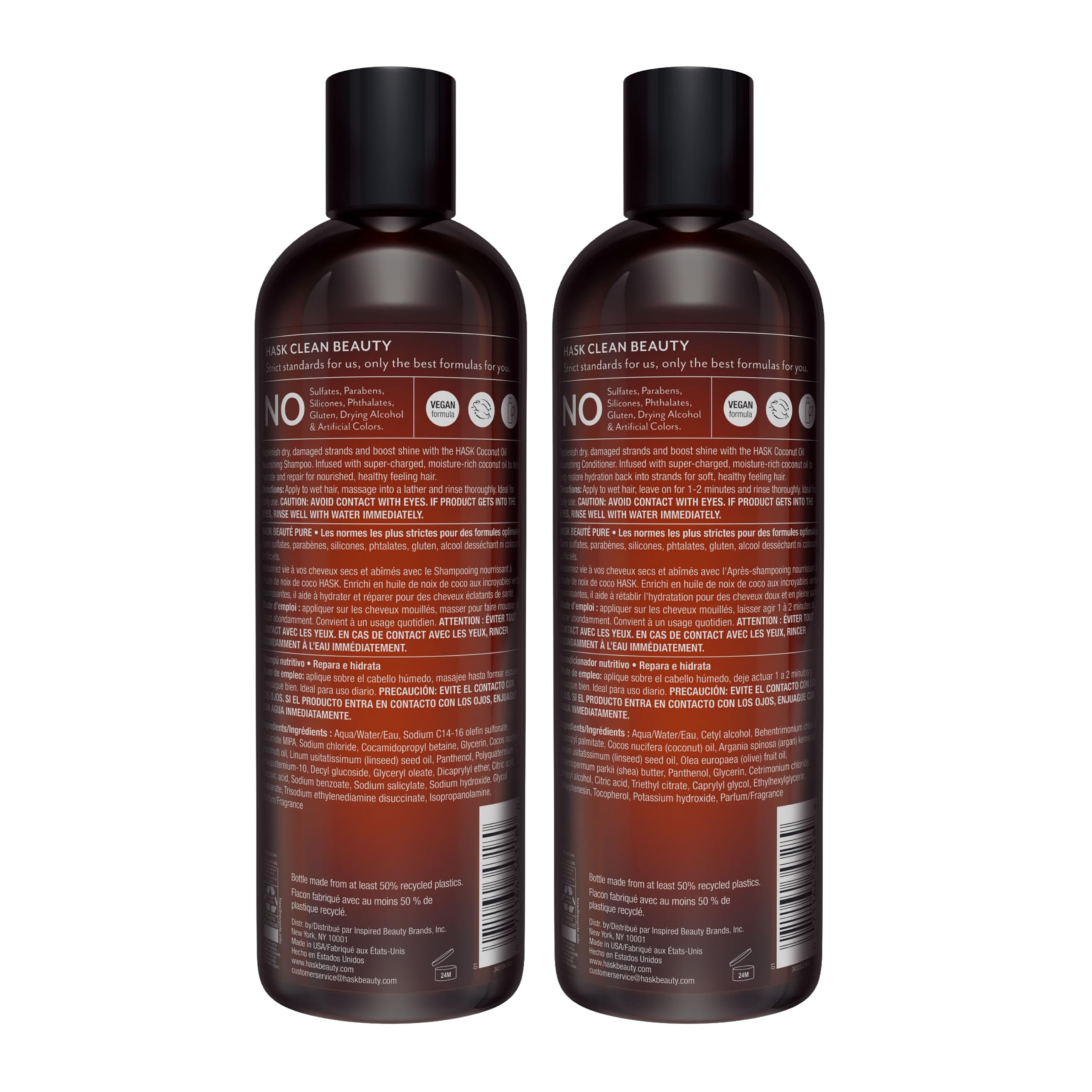 Sans sulfates, sans parabènes et sans gluten, soin plus doux pour la couleur.