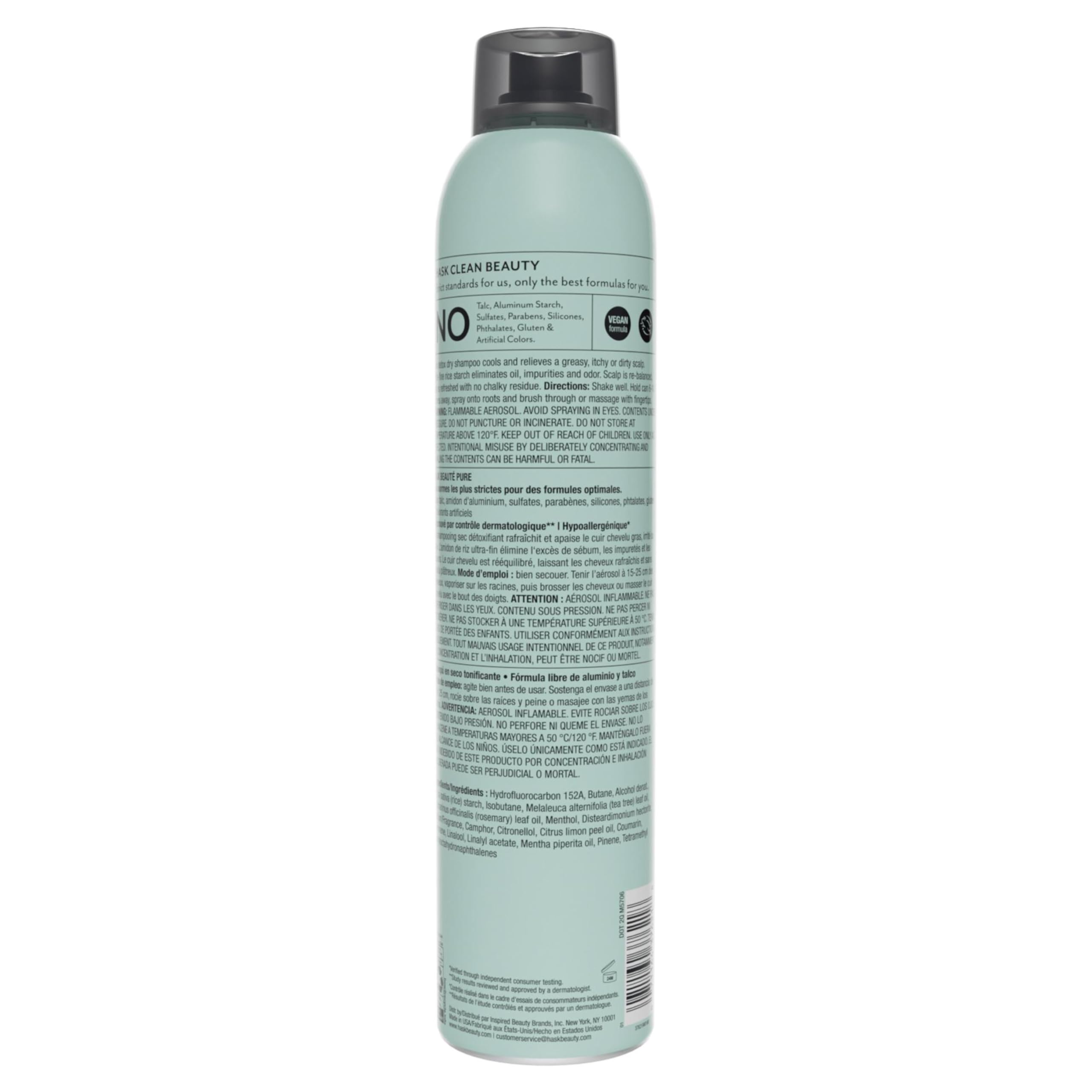 HASK Shampoing sec arbre à thé, application précise sans résidu.