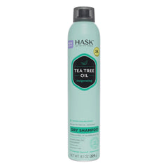 HASK Shampoing sec arbre à thé, bouteille en vedette, absorption rapide de l'huile.