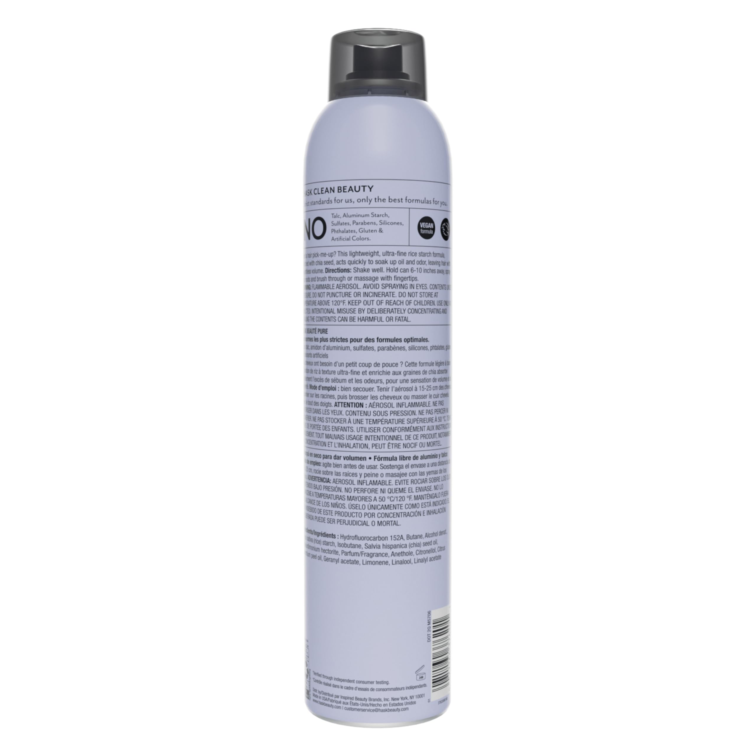 HASK shampooing sec - parfum frais qui rafraîchit les cheveux.