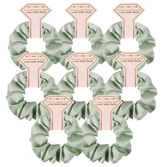 Hasoar scrunchies satin 8 pièces, vert sauge lin, cadeau pratique pour demoiselles d'honneur.
