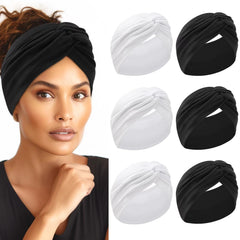 HAUHC bandeau-tête tres-large blanc, maintien sûr et confort quotidien.