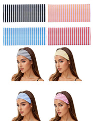 Bandeaux rayés épais Haujemea, ensemble de 4 couleurs pour assortir votre tenue.